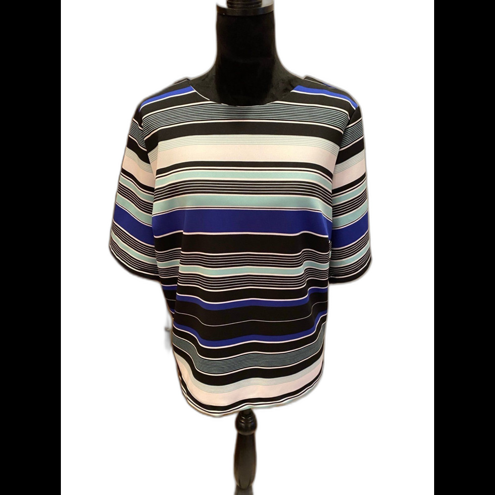 Liz Claiborne Blouse Womens Top Plus Size 1X‎ Short Sleeve Zipper Back